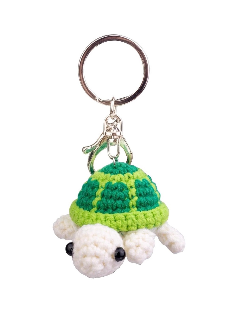 $28.00- Handmade Crocheted Green Turtle Bag Charm Keychain